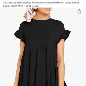 Ruffle sleeve babydoll dress